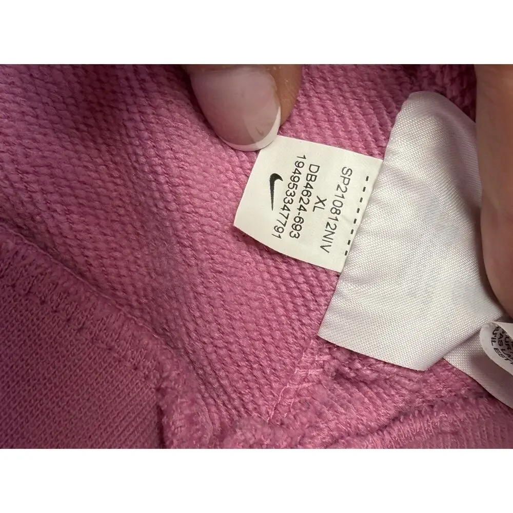 Nike Sportswear Pink Crew Neck Sweatshirt Graphic Print Women XL crop athletic
